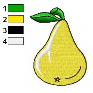 Free Food Pear Embroidery Design